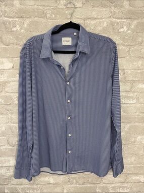 Stitch Note Blue Micro-Check Men's Button-Up Shirt